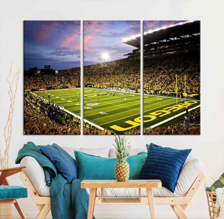 Oregon Autzen Football Stadium Wall Art Canvas Print