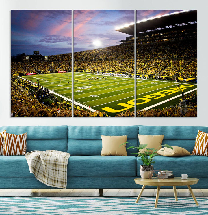 Oregon Autzen Football Stadium Wall Art Canvas Print