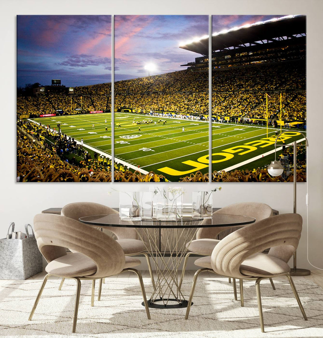 Oregon Autzen Football Stadium Wall Art Canvas Print