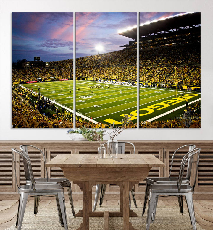 Oregon Autzen Football Stadium Wall Art Canvas Print