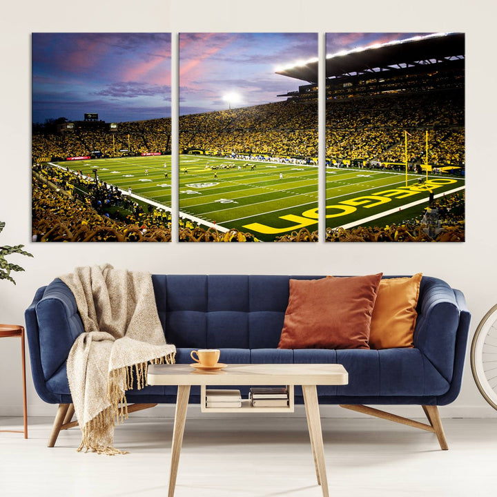 Oregon Autzen Football Stadium Wall Art Canvas Print