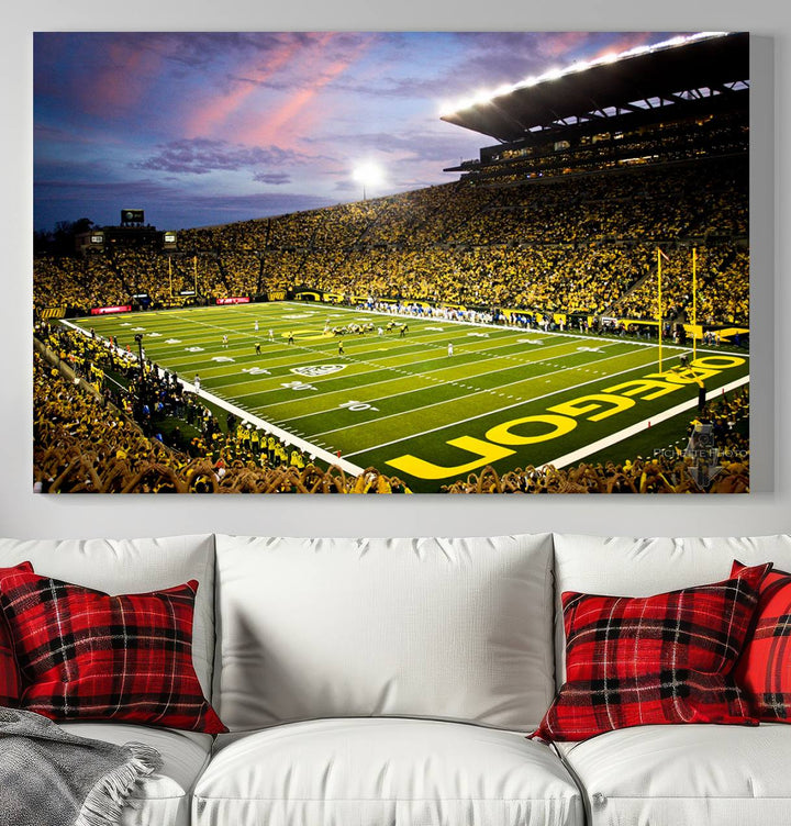 Oregon Autzen Football Stadium Wall Art Canvas Print