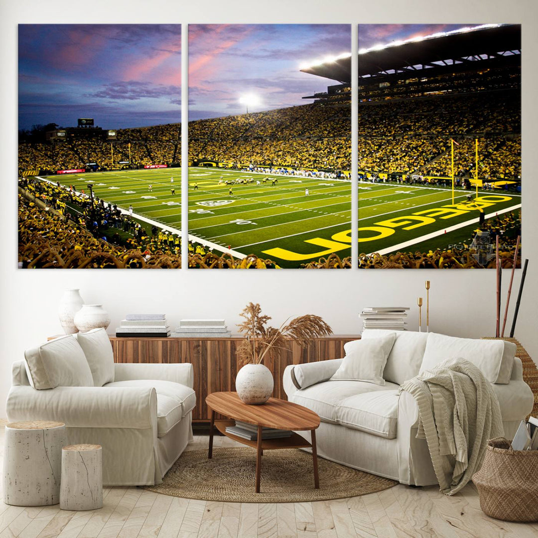 Oregon Autzen Football Stadium Wall Art Canvas Print