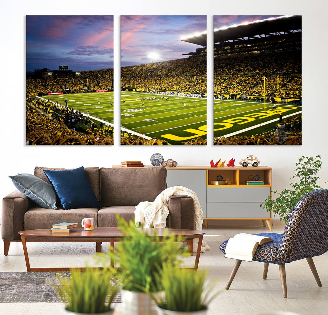 Oregon Autzen Football Stadium Wall Art Canvas Print