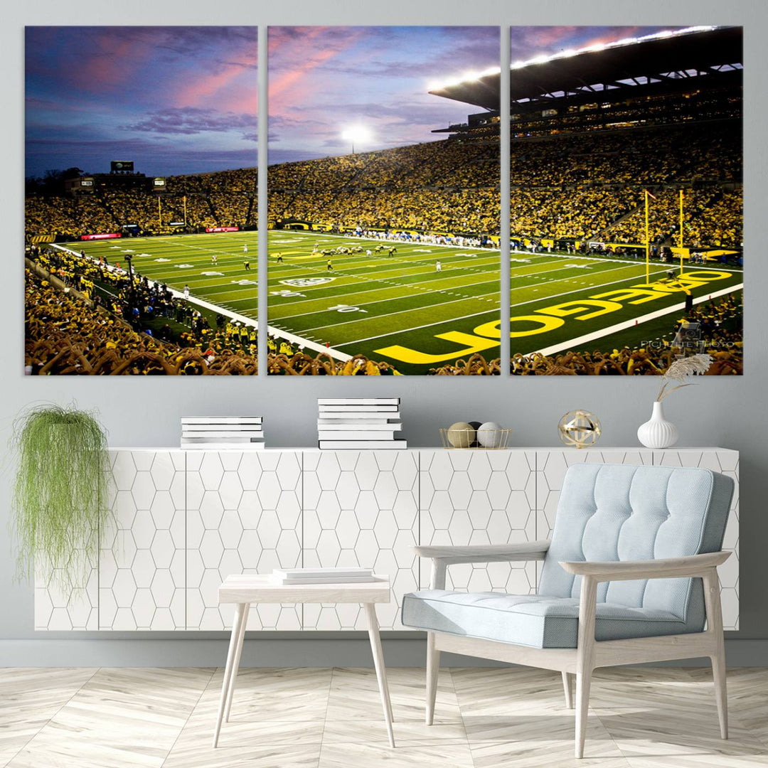 Oregon Autzen Football Stadium Wall Art Canvas Print