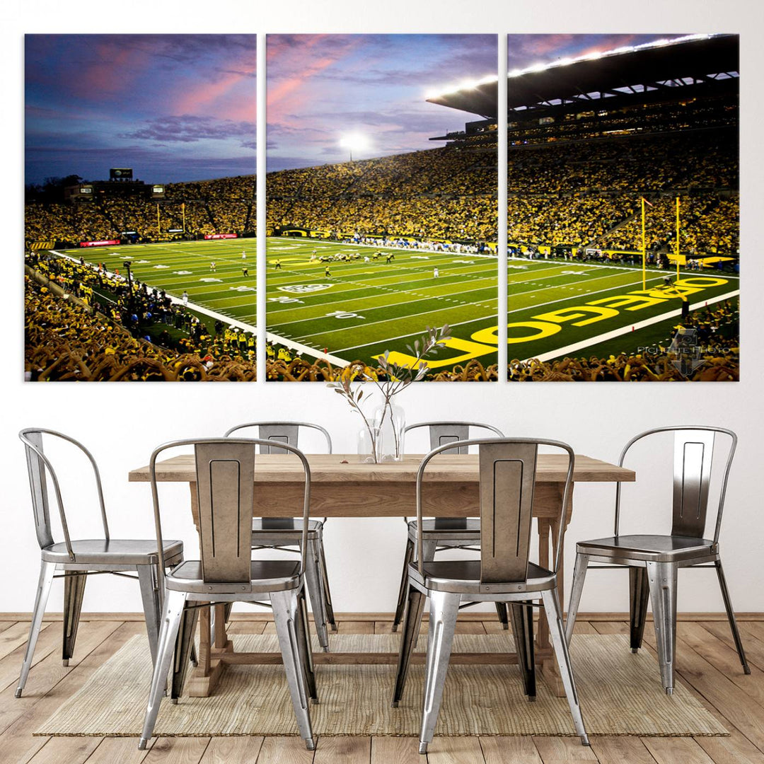 Oregon Autzen Football Stadium Wall Art Canvas Print