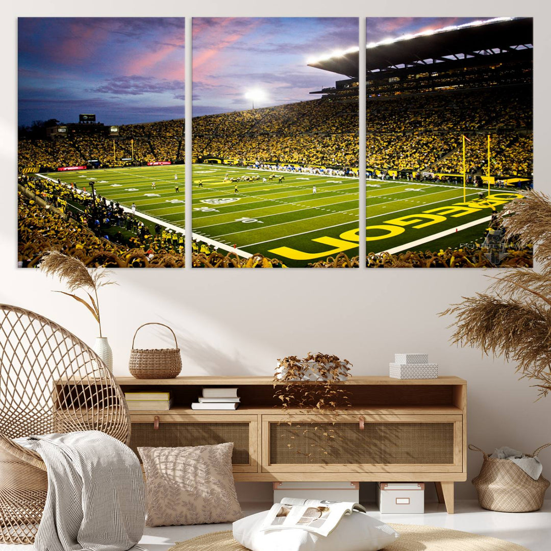 Oregon Autzen Football Stadium Wall Art Canvas Print