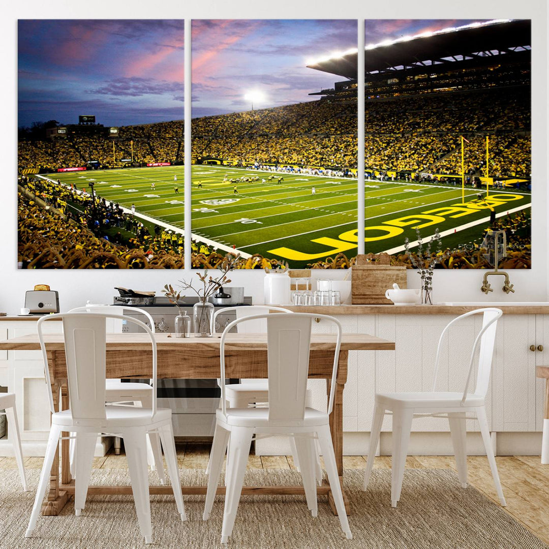 Oregon Autzen Football Stadium Wall Art Canvas Print