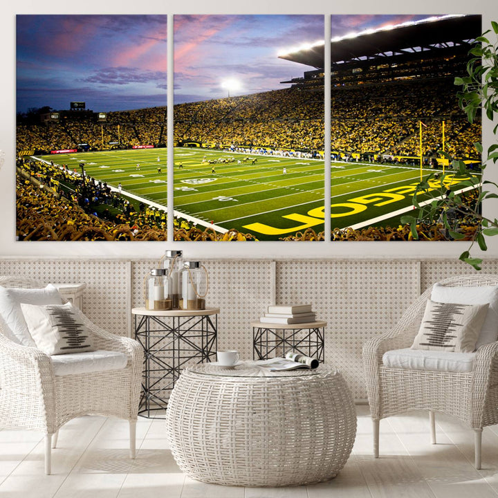 Oregon Autzen Football Stadium Wall Art Canvas Print