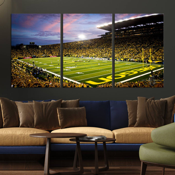 Oregon Autzen Football Stadium Wall Art Canvas Print