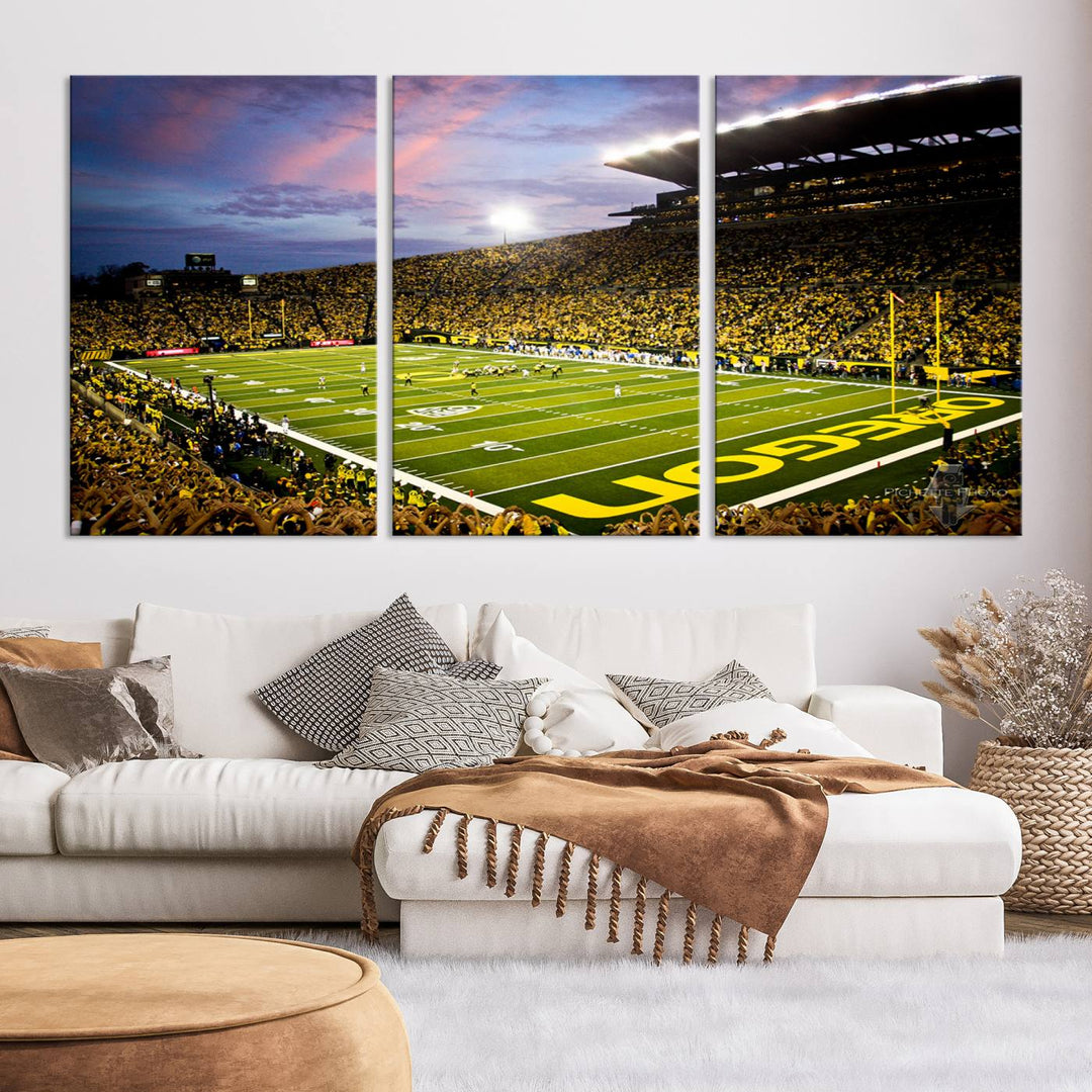 Oregon Autzen Football Stadium Wall Art Canvas Print