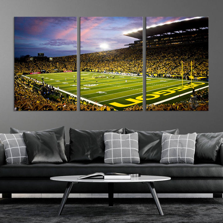 Oregon Autzen Football Stadium Wall Art Canvas Print