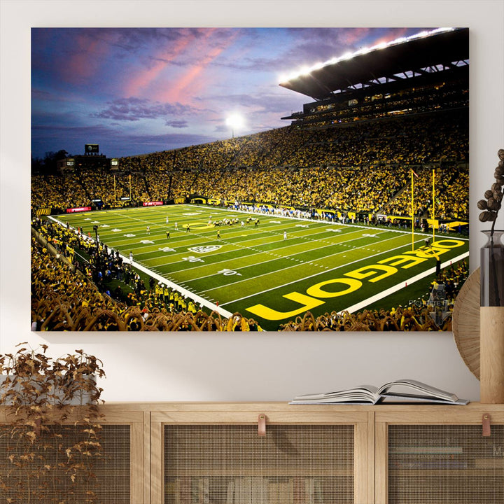 Oregon Autzen Football Stadium Wall Art Canvas Print