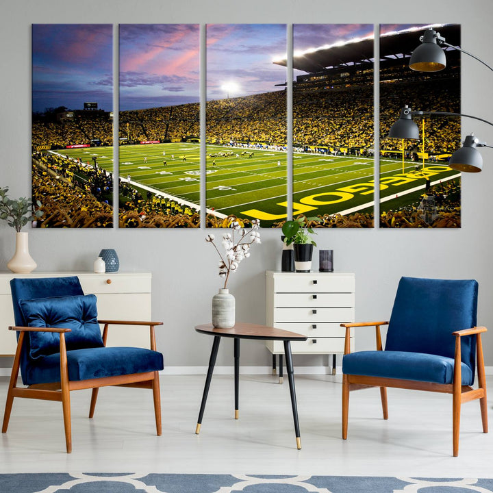 Oregon Autzen Football Stadium Wall Art Canvas Print