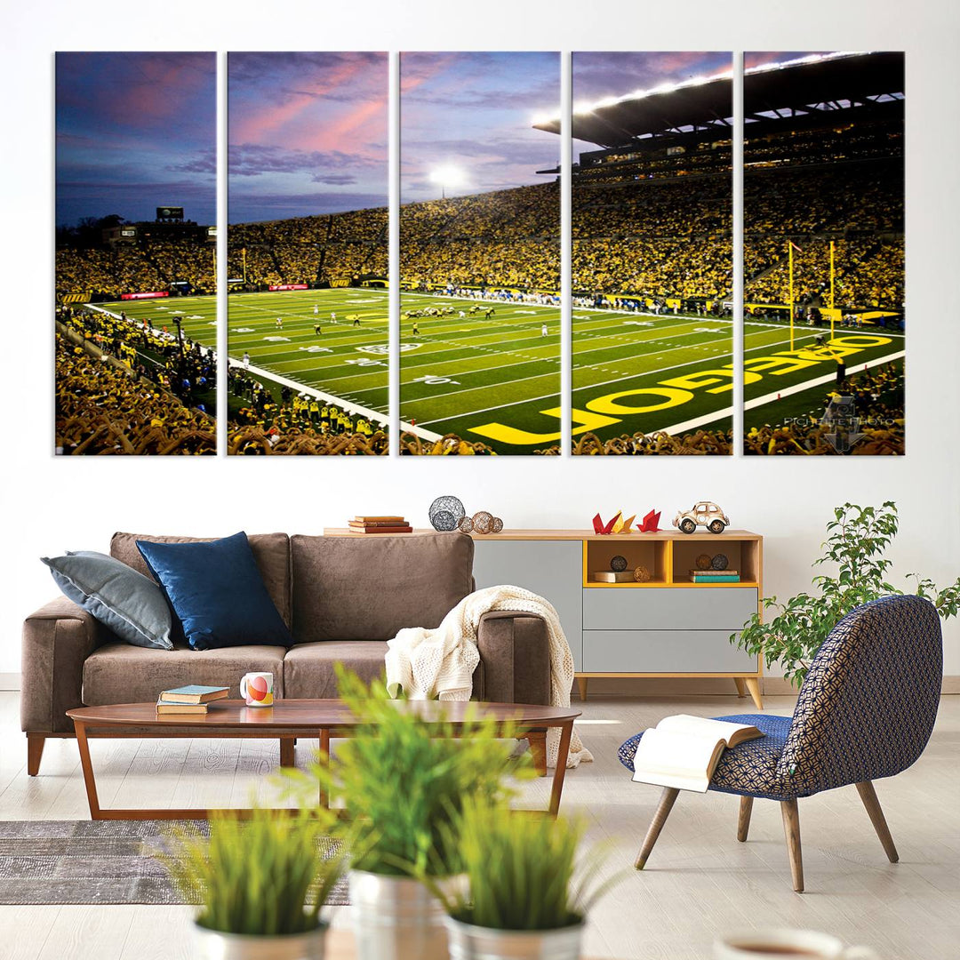 Oregon Autzen Football Stadium Wall Art Canvas Print