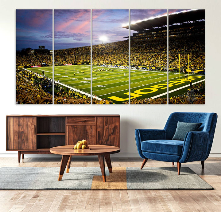 Oregon Autzen Football Stadium Wall Art Canvas Print