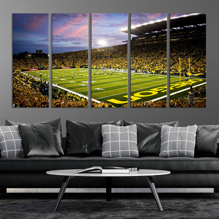 Oregon Autzen Football Stadium Wall Art Canvas Print