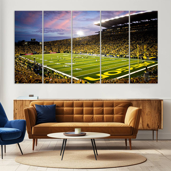 Oregon Autzen Football Stadium Wall Art Canvas Print