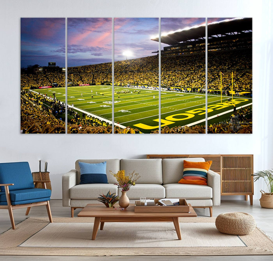 Oregon Autzen Football Stadium Wall Art Canvas Print