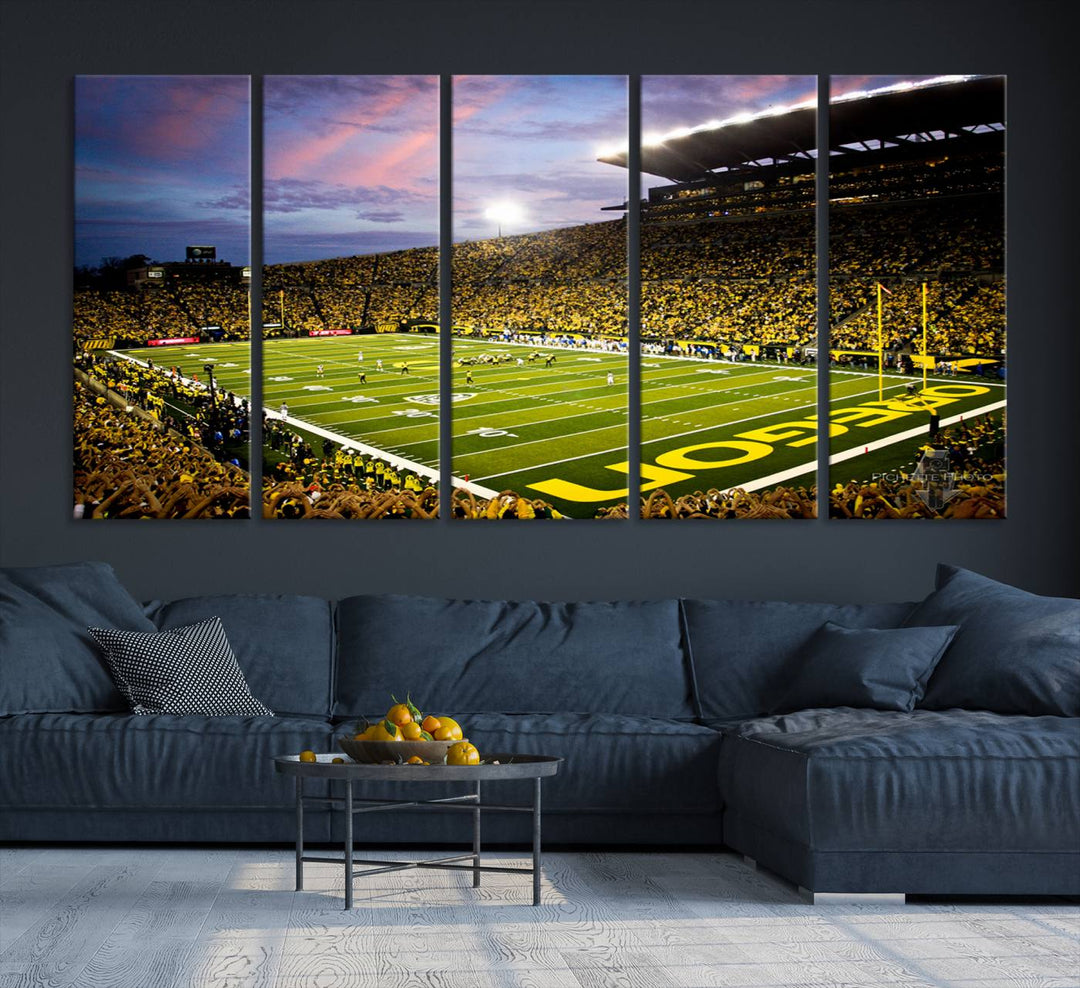 Oregon Autzen Football Stadium Wall Art Canvas Print