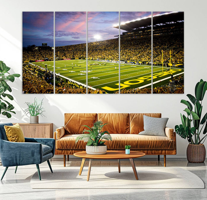 Oregon Autzen Football Stadium Wall Art Canvas Print