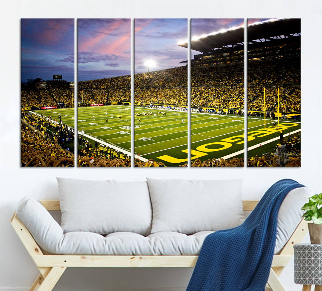 Oregon Autzen Football Stadium Wall Art Canvas Print