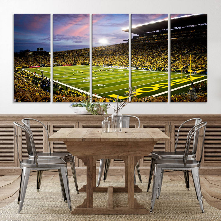 Oregon Autzen Football Stadium Wall Art Canvas Print