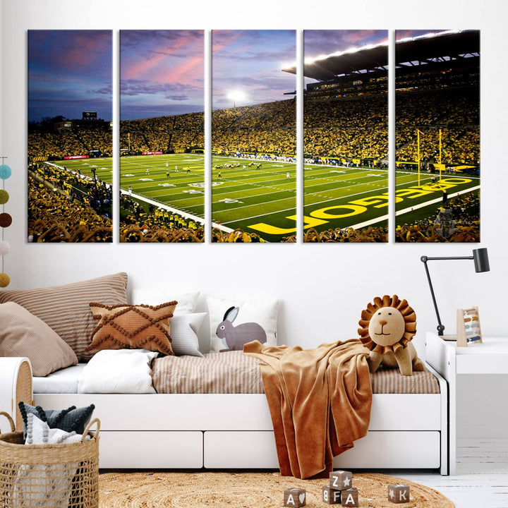 Oregon Autzen Football Stadium Wall Art Canvas Print