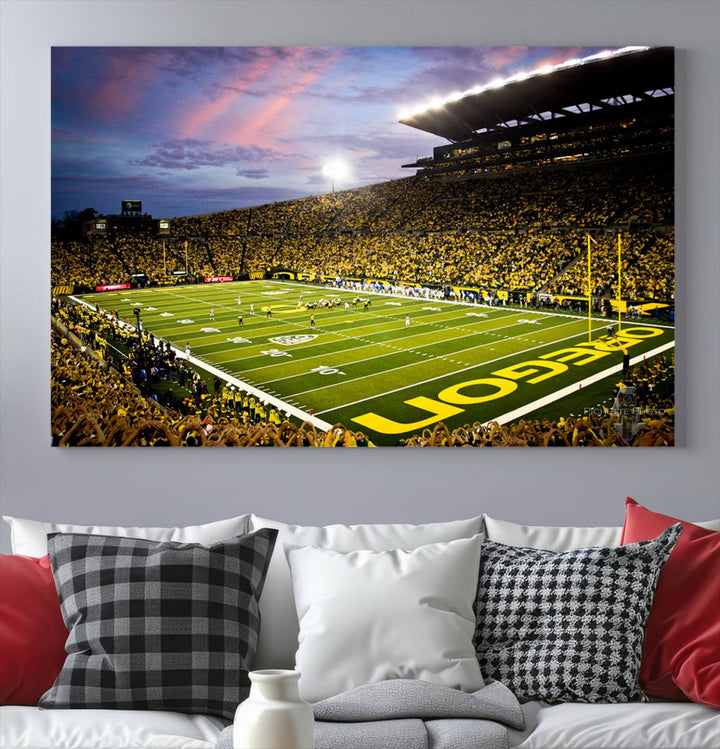 Oregon Autzen Football Stadium Wall Art Canvas Print