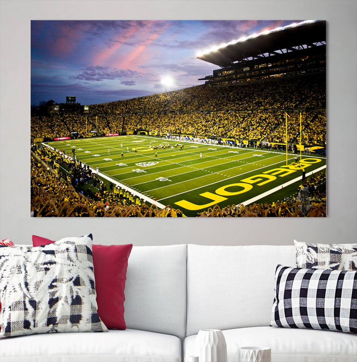 Oregon Autzen Football Stadium Wall Art Canvas Print