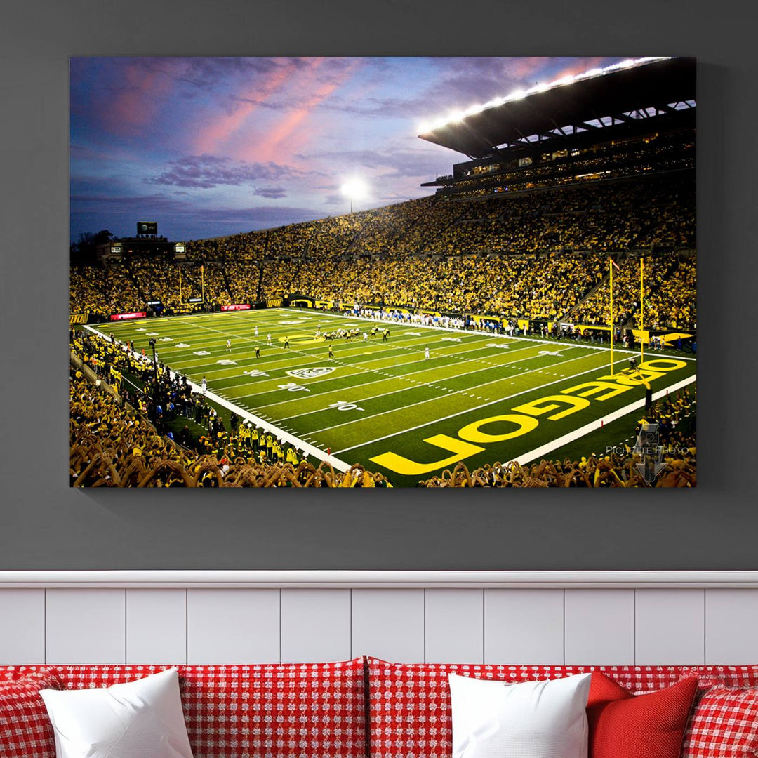 Oregon Autzen Football Stadium Wall Art Canvas Print