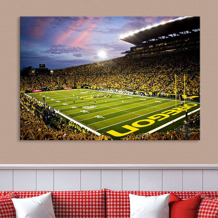 Oregon Autzen Football Stadium Wall Art Canvas Print