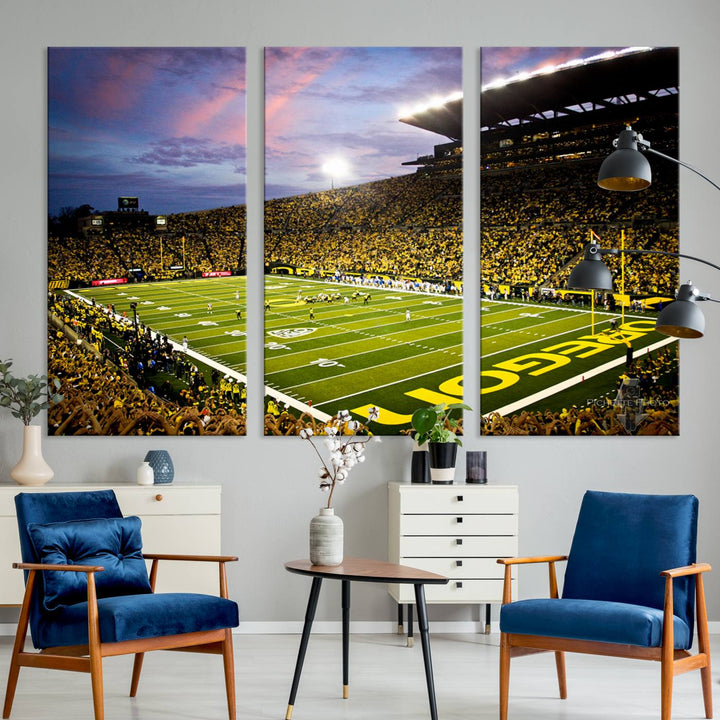 Oregon Autzen Football Stadium Wall Art Canvas Print