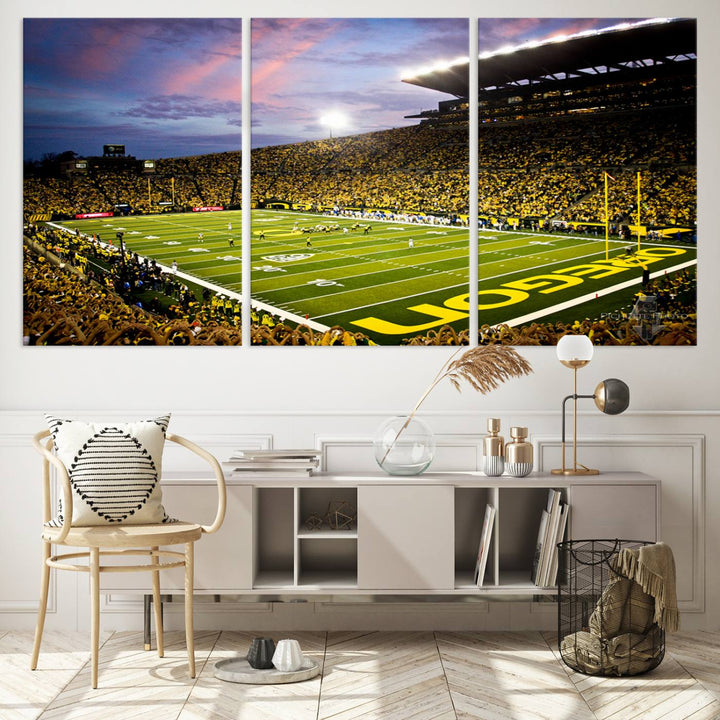 Oregon Autzen Football Stadium Wall Art Canvas Print