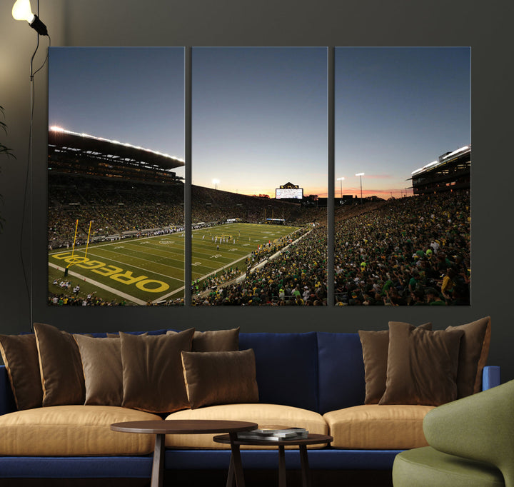 Oregon's Autzen Football Stadium Arena Wall Art Canvas Print