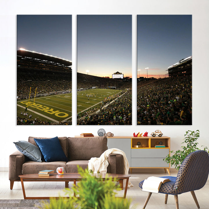 Oregon's Autzen Football Stadium Arena Wall Art Canvas Print