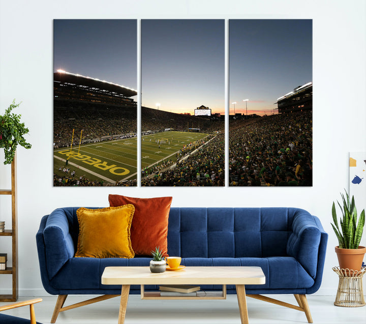 Oregon's Autzen Football Stadium Arena Wall Art Canvas Print