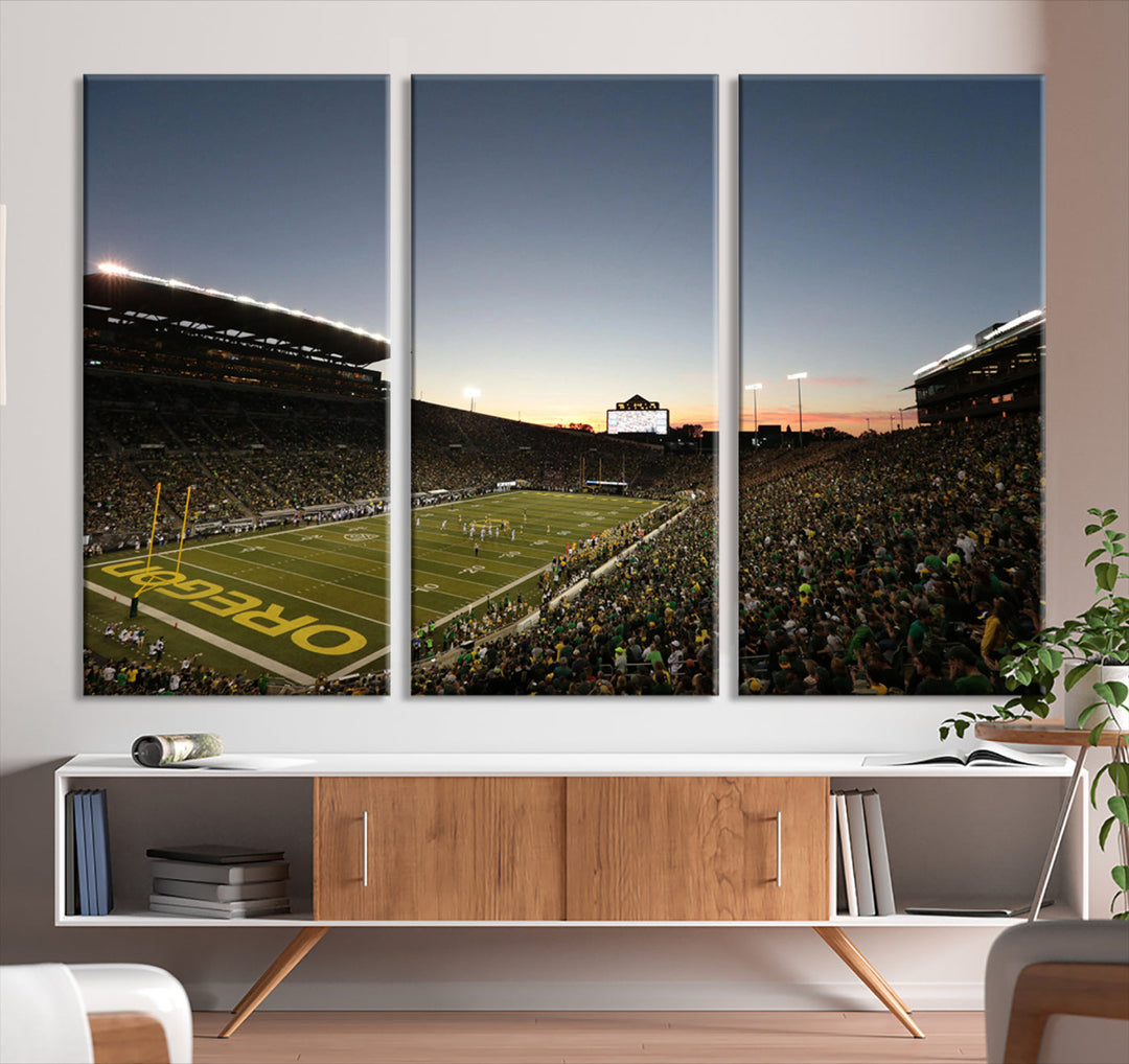 Oregon's Autzen Football Stadium Arena Wall Art Canvas Print