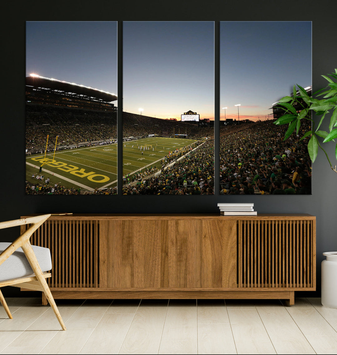 Oregon's Autzen Football Stadium Arena Wall Art Canvas Print