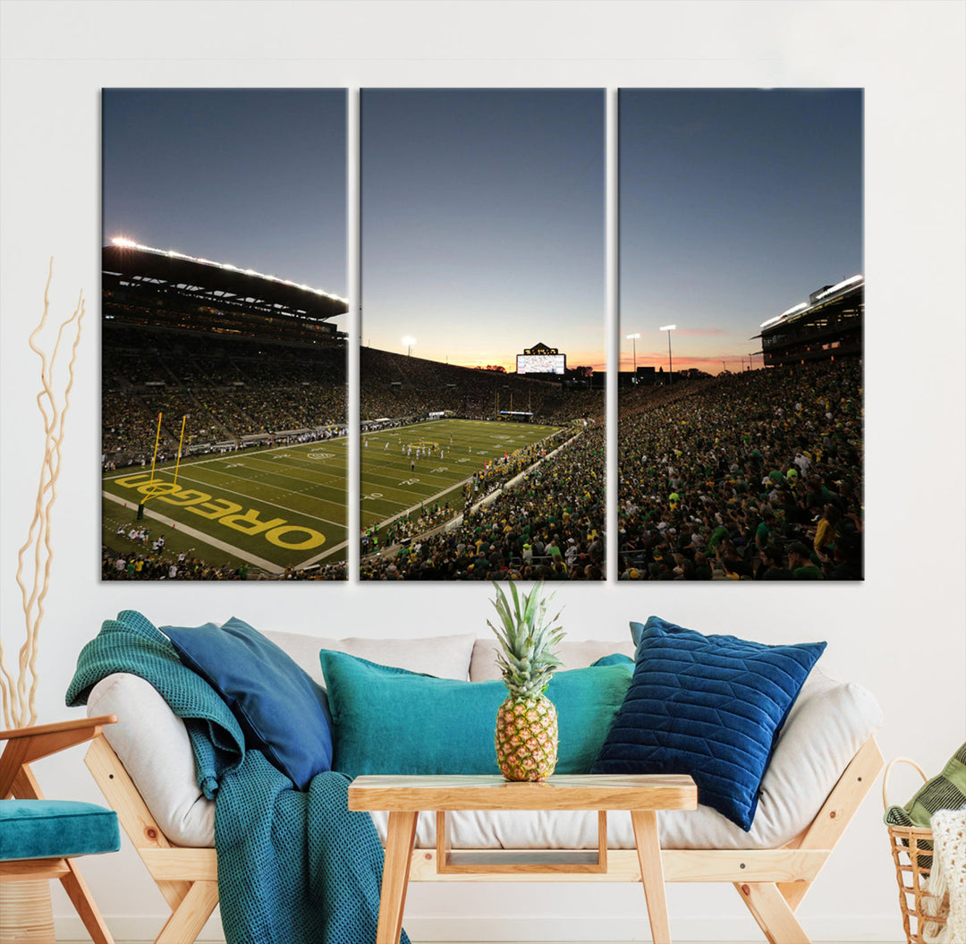 Oregon's Autzen Football Stadium Arena Wall Art Canvas Print