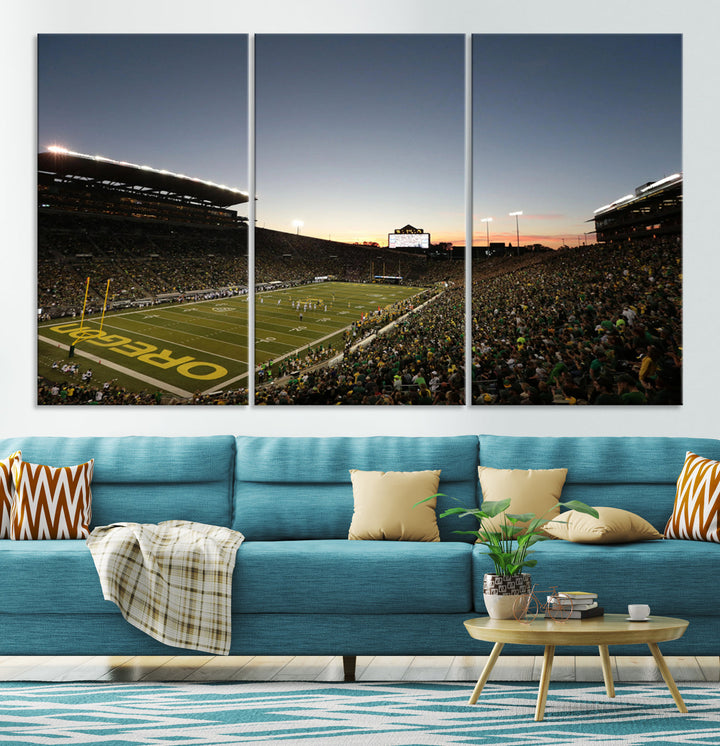 Oregon's Autzen Football Stadium Arena Wall Art Canvas Print