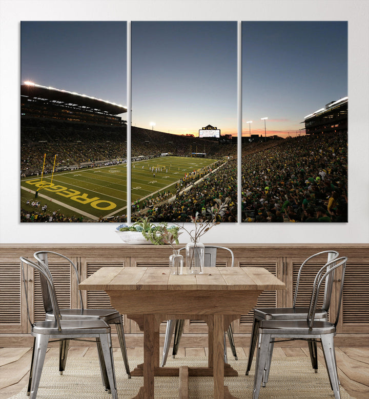 Oregon's Autzen Football Stadium Arena Wall Art Canvas Print