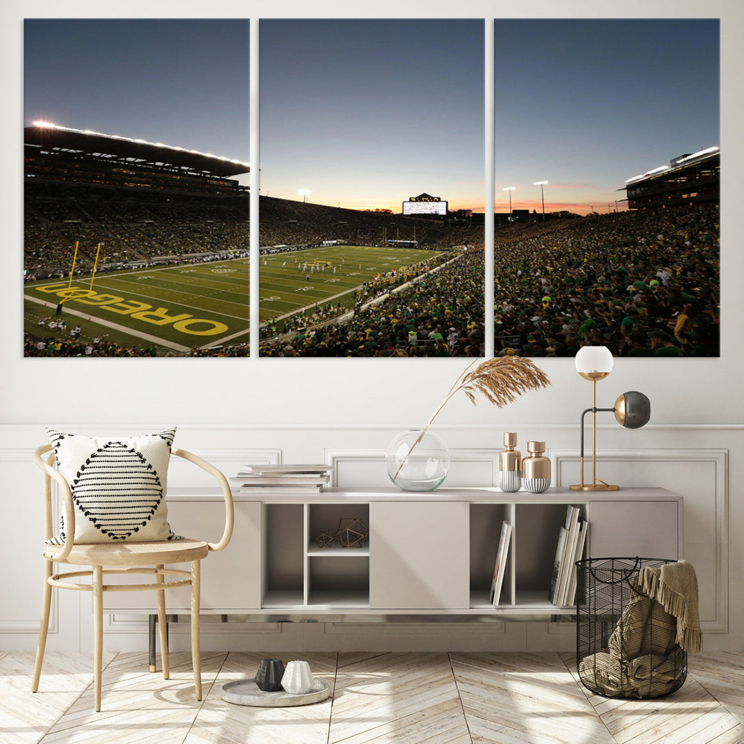 Oregon's Autzen Football Stadium Arena Wall Art Canvas Print