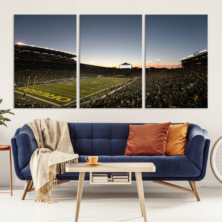 Oregon's Autzen Football Stadium Arena Wall Art Canvas Print