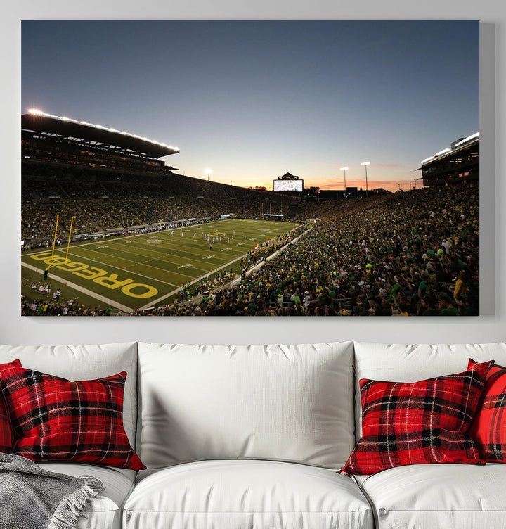 Oregon's Autzen Football Stadium Arena Wall Art Canvas Print