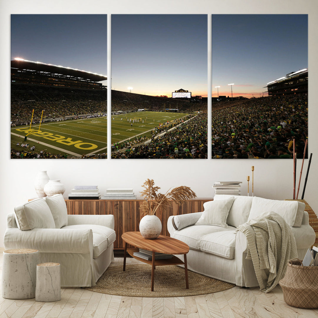 Oregon's Autzen Football Stadium Arena Wall Art Canvas Print