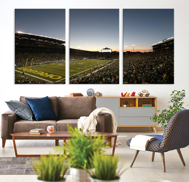 Oregon's Autzen Football Stadium Arena Wall Art Canvas Print