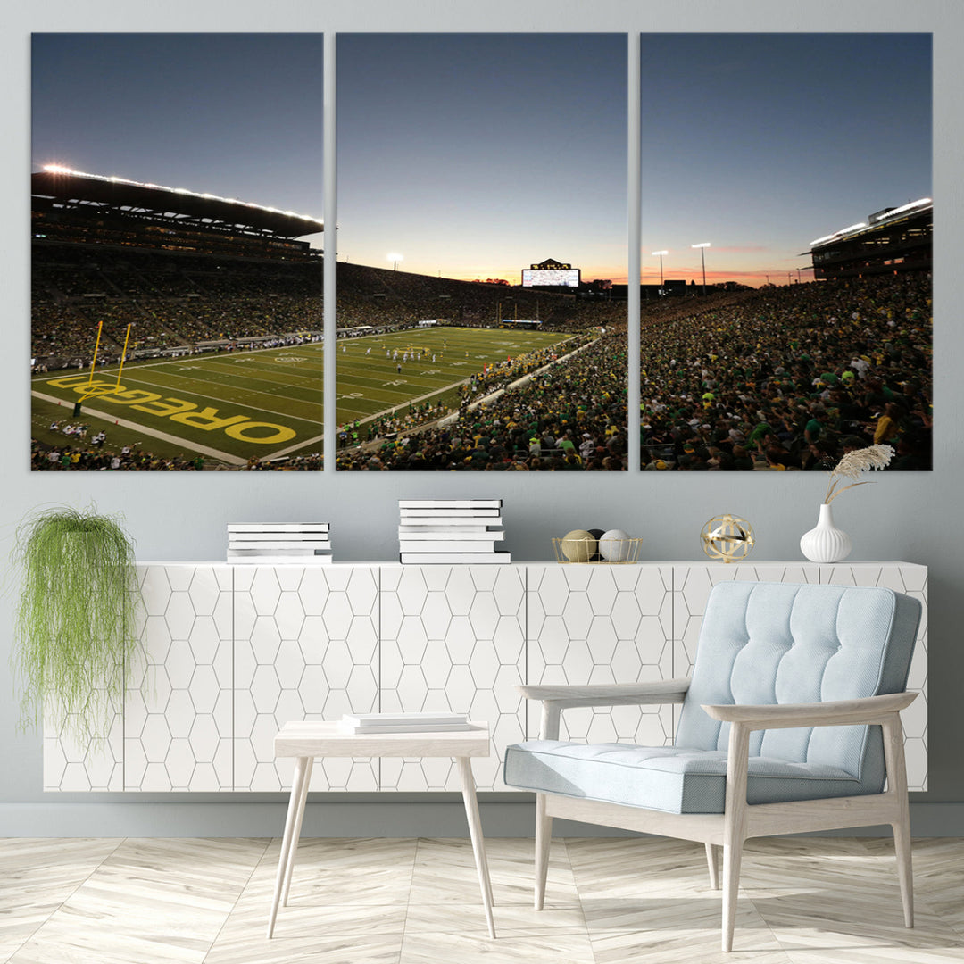 Oregon's Autzen Football Stadium Arena Wall Art Canvas Print