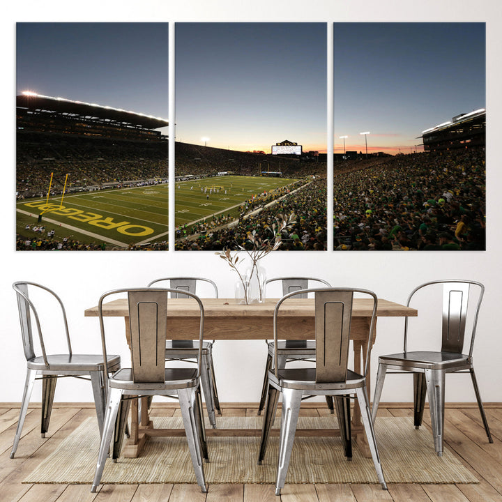 Oregon's Autzen Football Stadium Arena Wall Art Canvas Print