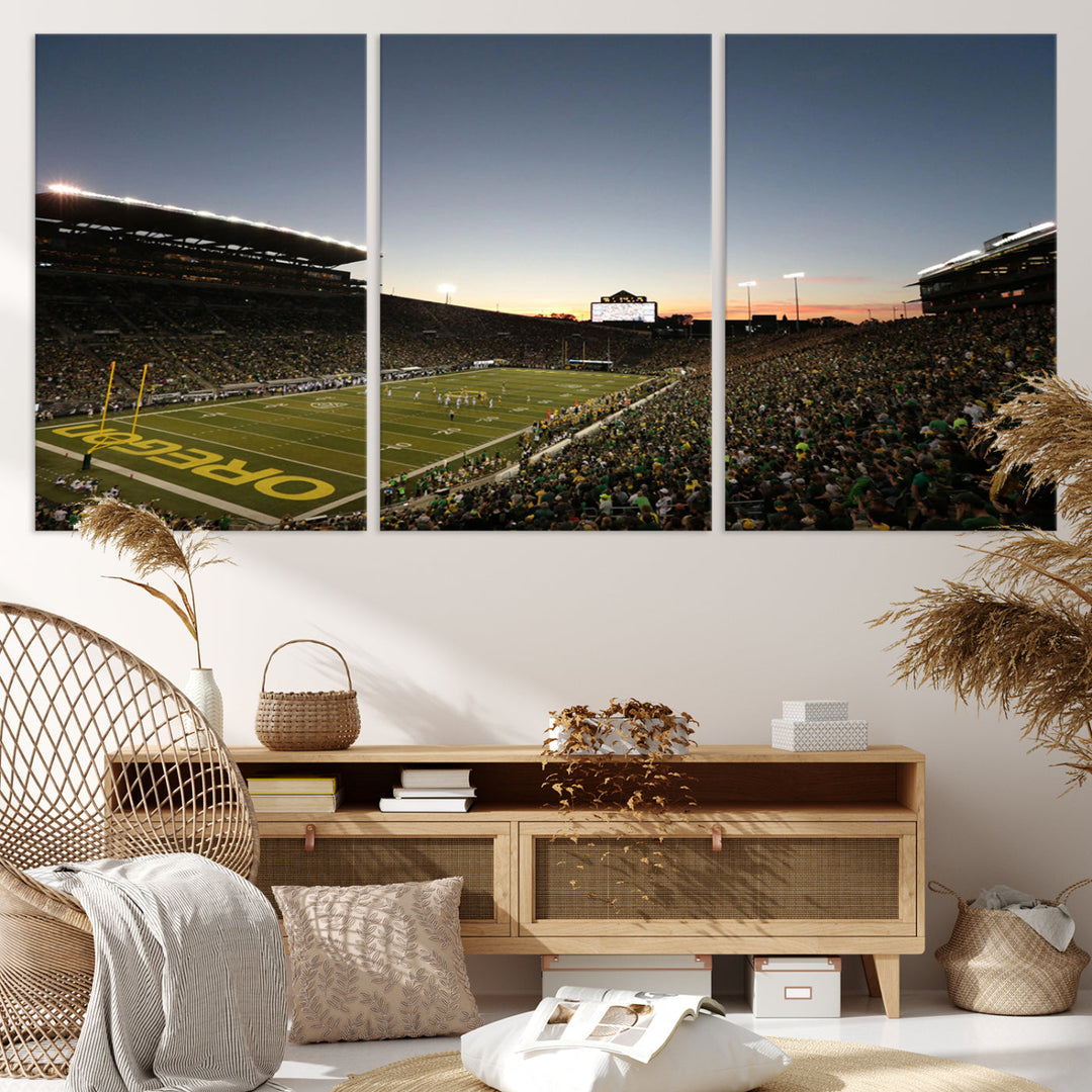 Oregon's Autzen Football Stadium Arena Wall Art Canvas Print